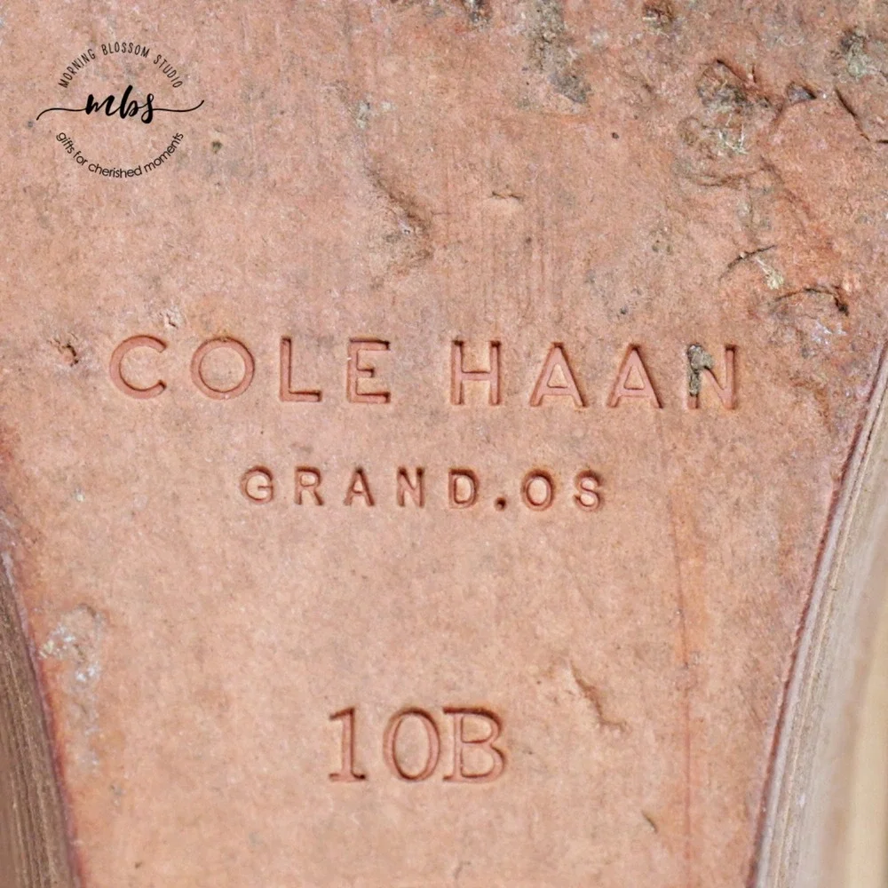 Cole Haan Balthasar Leather Stacked Wedge Booties Gray Tan‎ Women 10